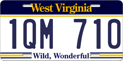 WV license plate 1QM710