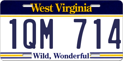 WV license plate 1QM714
