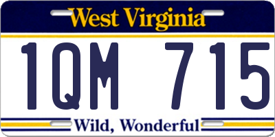 WV license plate 1QM715