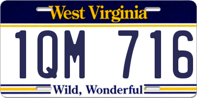 WV license plate 1QM716