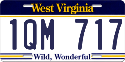 WV license plate 1QM717