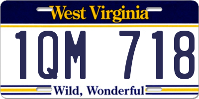 WV license plate 1QM718