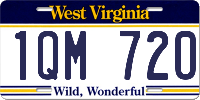WV license plate 1QM720