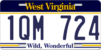 WV license plate 1QM724