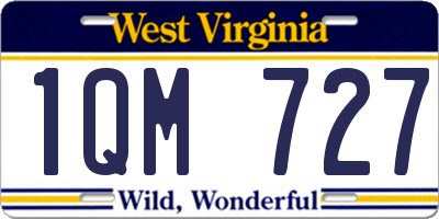 WV license plate 1QM727