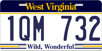 WV license plate 1QM732