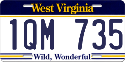 WV license plate 1QM735
