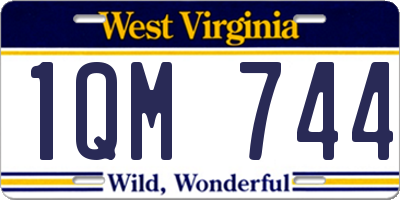 WV license plate 1QM744