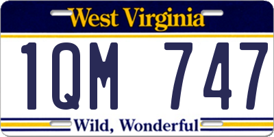 WV license plate 1QM747