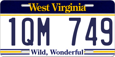 WV license plate 1QM749