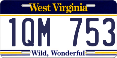WV license plate 1QM753