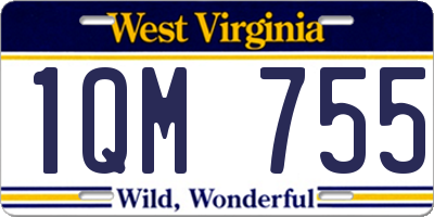 WV license plate 1QM755