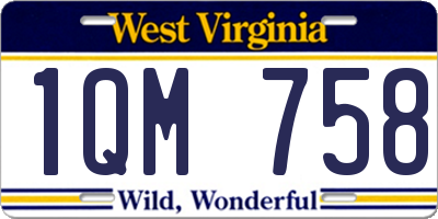 WV license plate 1QM758