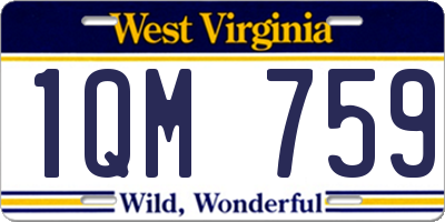 WV license plate 1QM759