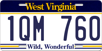 WV license plate 1QM760