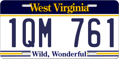 WV license plate 1QM761