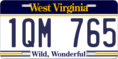 WV license plate 1QM765