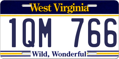 WV license plate 1QM766