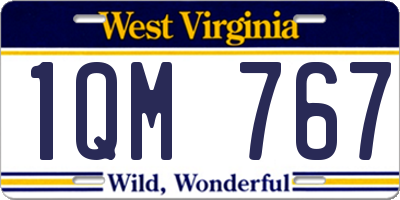 WV license plate 1QM767