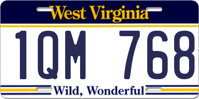 WV license plate 1QM768
