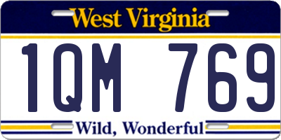 WV license plate 1QM769