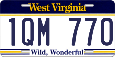 WV license plate 1QM770