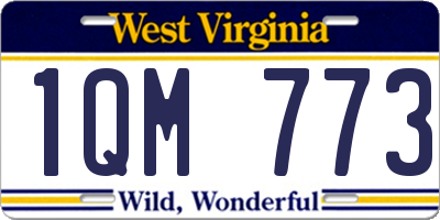 WV license plate 1QM773