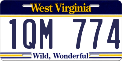 WV license plate 1QM774