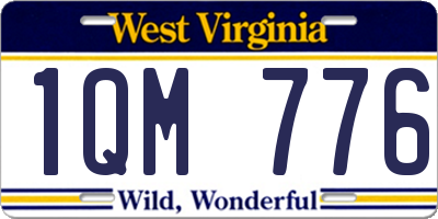 WV license plate 1QM776