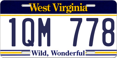 WV license plate 1QM778