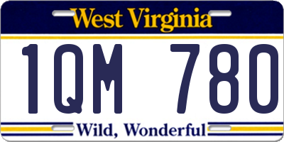 WV license plate 1QM780