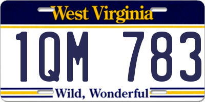WV license plate 1QM783