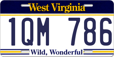WV license plate 1QM786