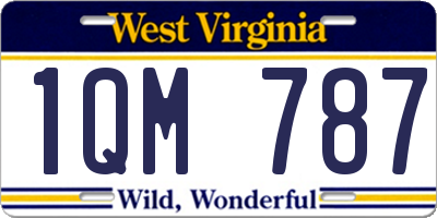 WV license plate 1QM787