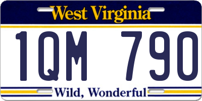 WV license plate 1QM790