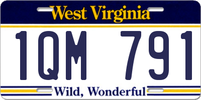 WV license plate 1QM791
