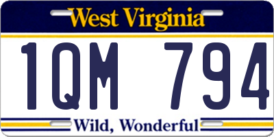 WV license plate 1QM794