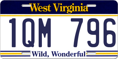 WV license plate 1QM796