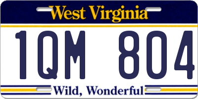 WV license plate 1QM804