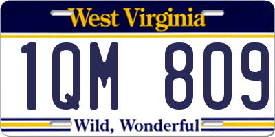 WV license plate 1QM809