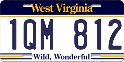 WV license plate 1QM812
