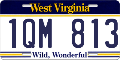 WV license plate 1QM813