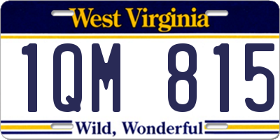 WV license plate 1QM815