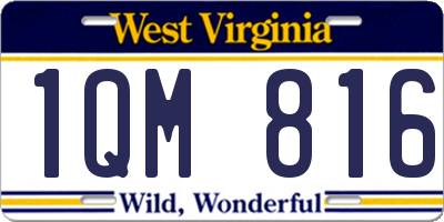 WV license plate 1QM816