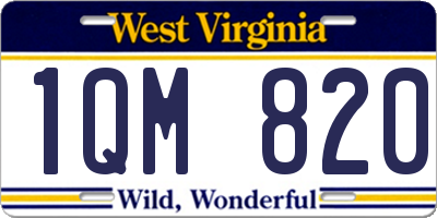 WV license plate 1QM820