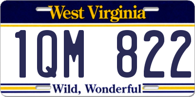 WV license plate 1QM822