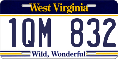 WV license plate 1QM832