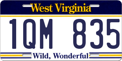 WV license plate 1QM835