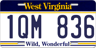 WV license plate 1QM836