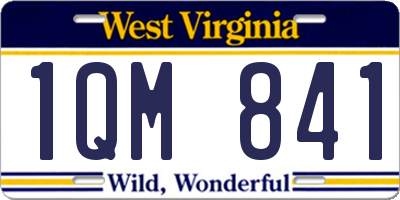 WV license plate 1QM841